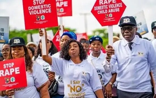 Lagosians protesting against rape