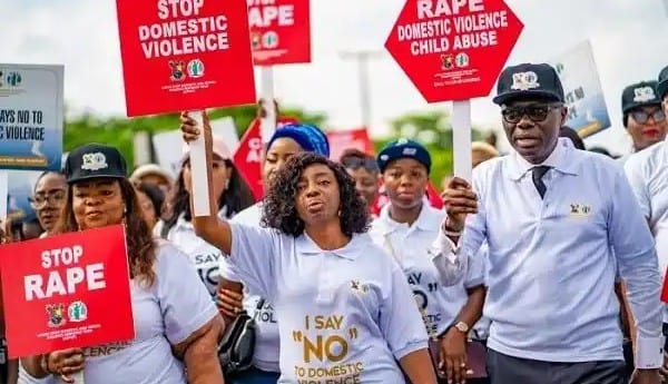 Lagosians protesting against rape