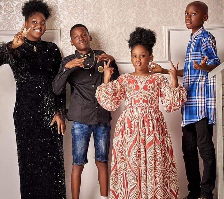 2Baba, his wife Annie, and his kids at his 45th birthday party