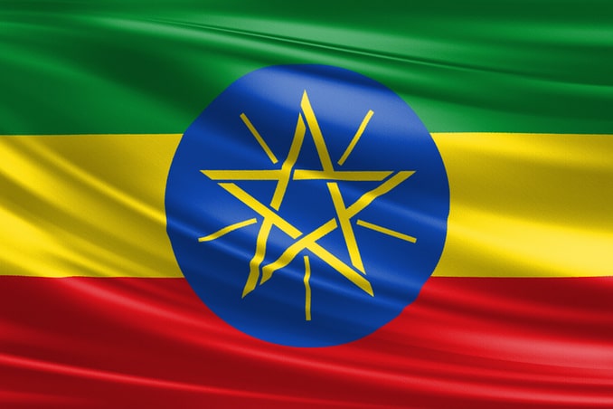 Waving Flag Of Ethiopia