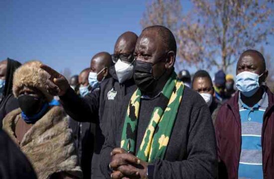 The president of South Africa,Cyril Ramaphosa visits looted Soweto malls