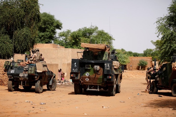 file photo: french soldiers patrol in the streets of gossi, mali