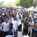 pro army protestors rally again near sudans presidential palace