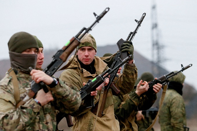 file photo: militants of the self proclaimed donetsk people's republic train at a range in donetsk
