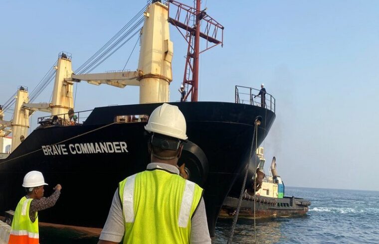 the first grain ship from ukraine to the horn of africa arrives in djibouti.
