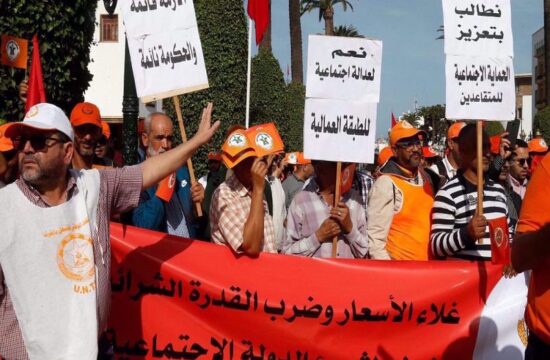 several moroccans demonstrate against the high cost of life