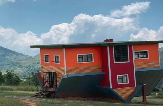 what is inside the upside down house in south africa
