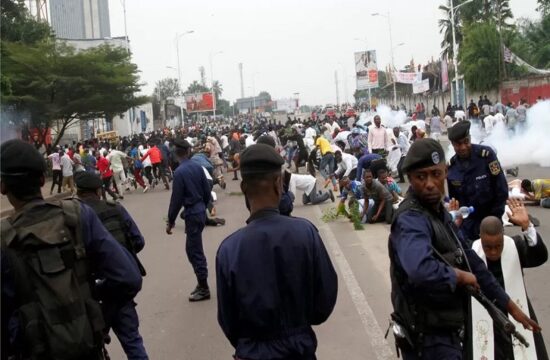 a significant number of churchgoers protest the violence in the dr congo.