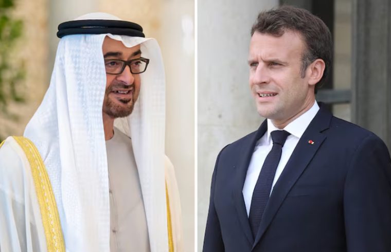 the uae president discusses sudan conference outcomes with french president macron