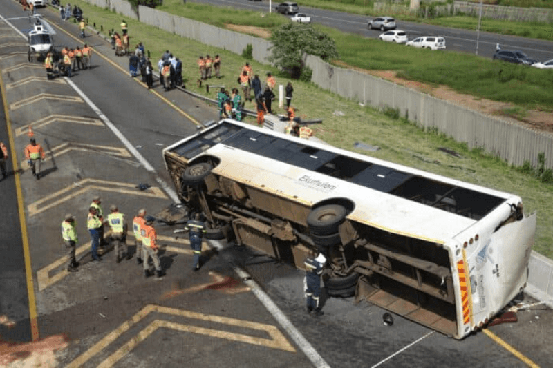 12 Killed, 45 Injured in Tragic Johannesburg Bus Rollover