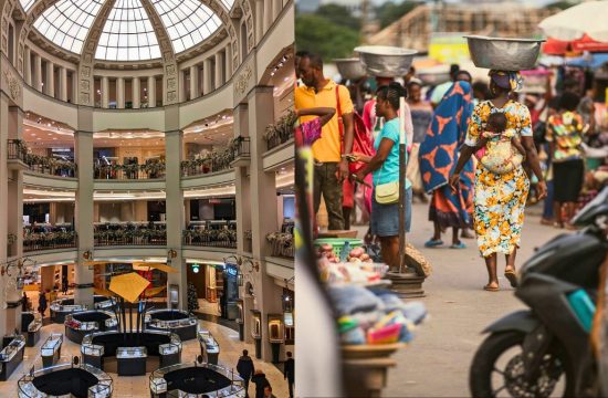 luxury malls vs local markets in Namibia