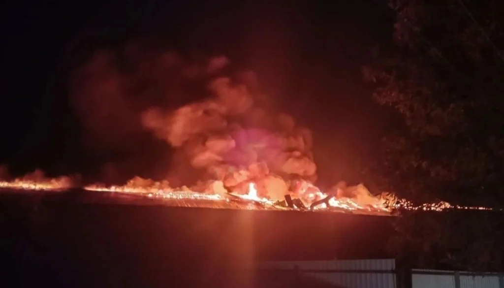 Russian strike in Chernihiv